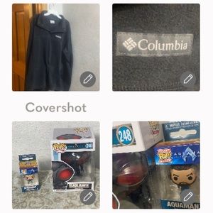 EUC Columbia fleece V-neck shirt szM+2 AquaMan Funko Black Manta